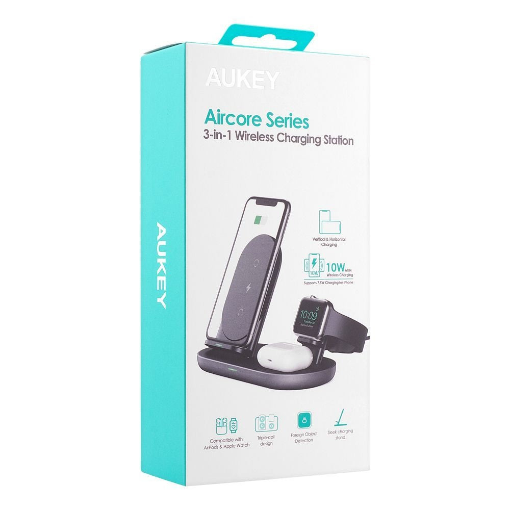 AUKEY 3 in 1 AirCore Wireless Charging Station Stand Charging Dock