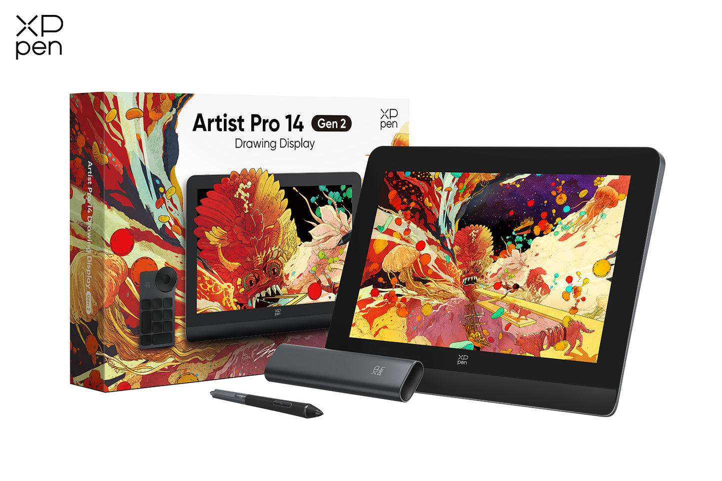 XPPen Artist Pro 14 Gen2 Drawing Tablet with Screen 14 inch Graphic Art Tablet with Full Laminated Anti-Glare Screen