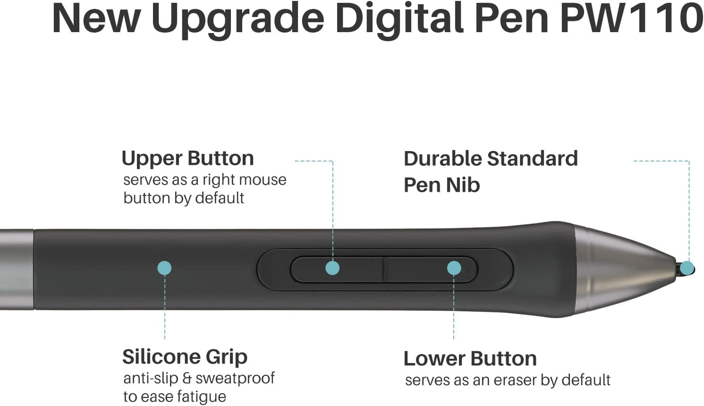 HUION Digital Pen PW110, PenTech 3.0 Battery-Free Stylus