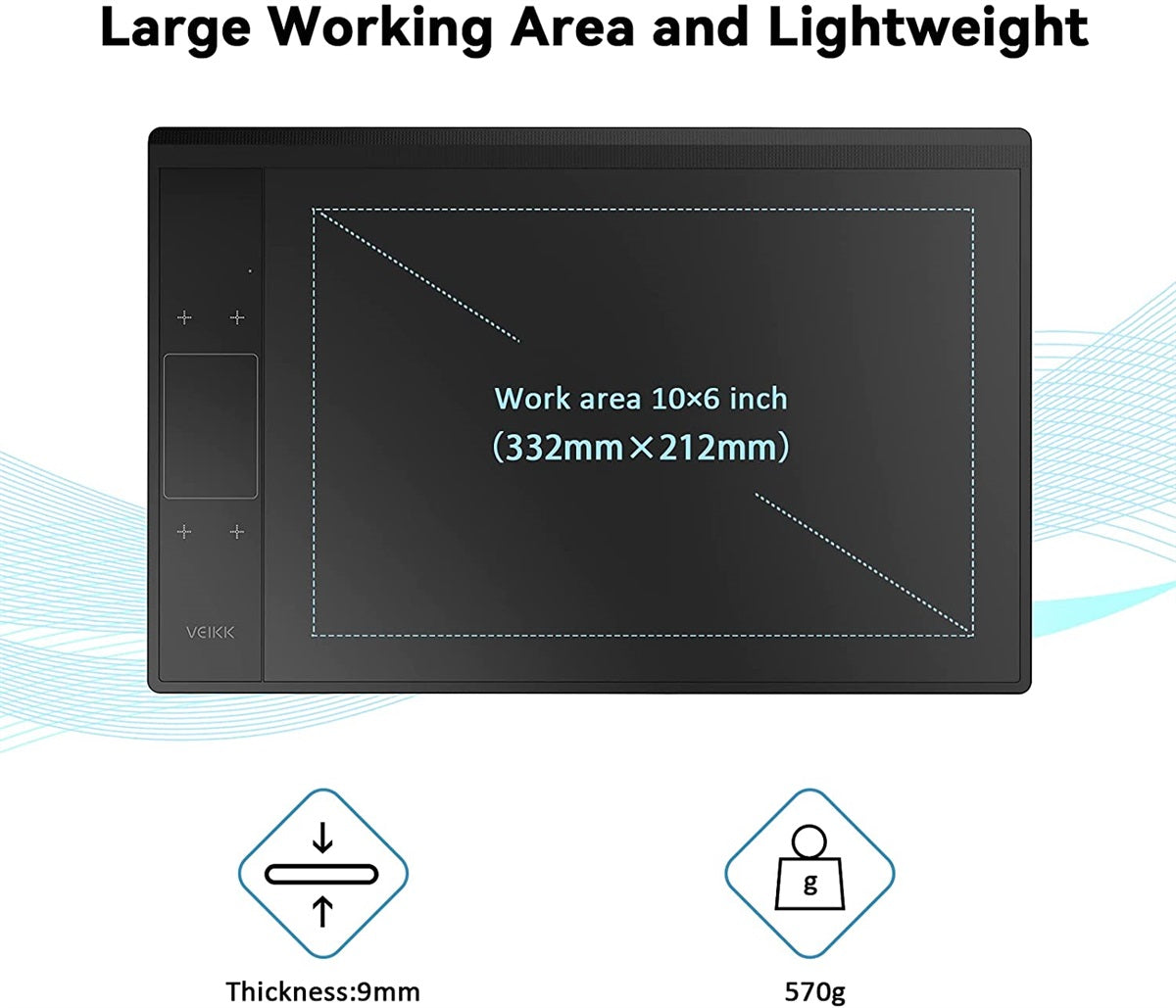 VEIKK A30 Drawing Tablet 10x6 Inch Graphics Tablet