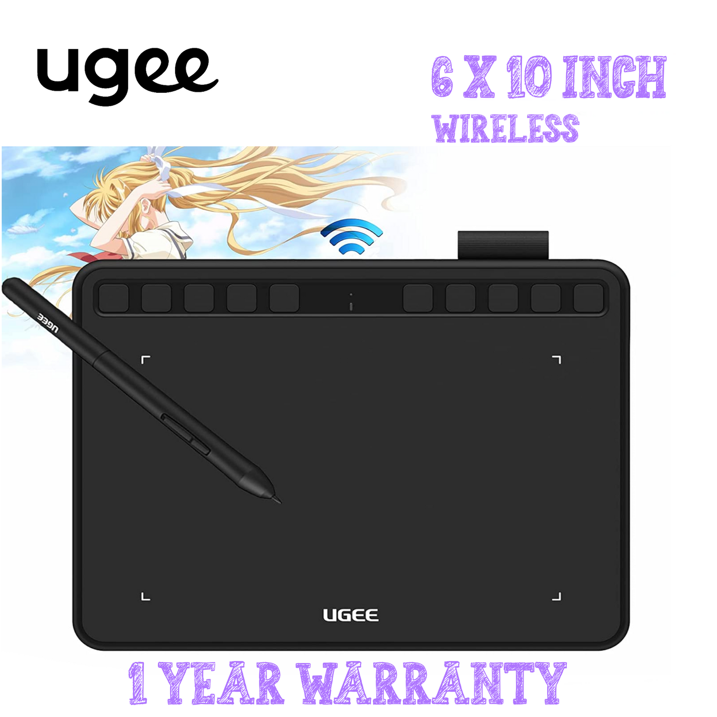 ugee 10″ Drawing Tablet S1060W - Wireless Version