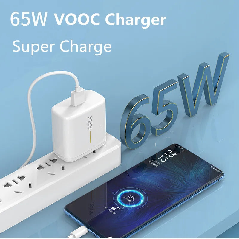 Original Super VOOC Charger For Oppo 65 W