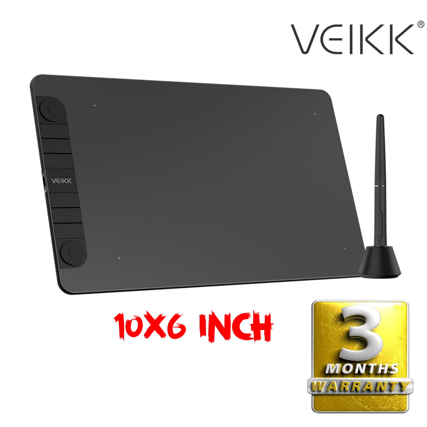 VEIKK VK1060PRO Large 10 x 6 Inch Drawing Tablet with 2 Scroll Wheels