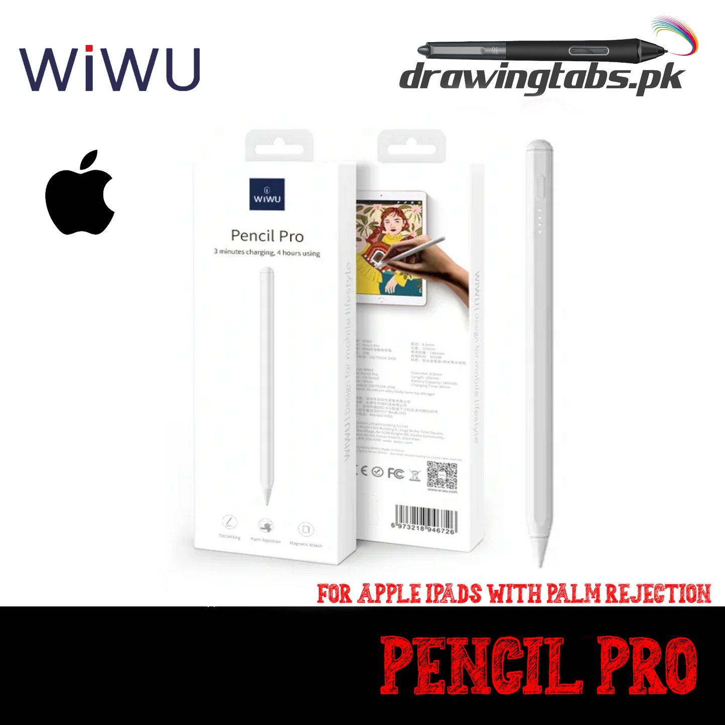 WiWu Pencil Pro For Stylus Pen for iPad Palm Rejection