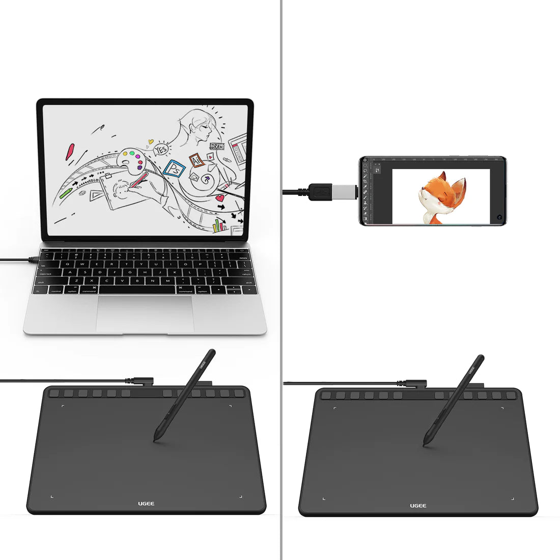 ugee 10″ Drawing Tablet S1060W - Wireless Version