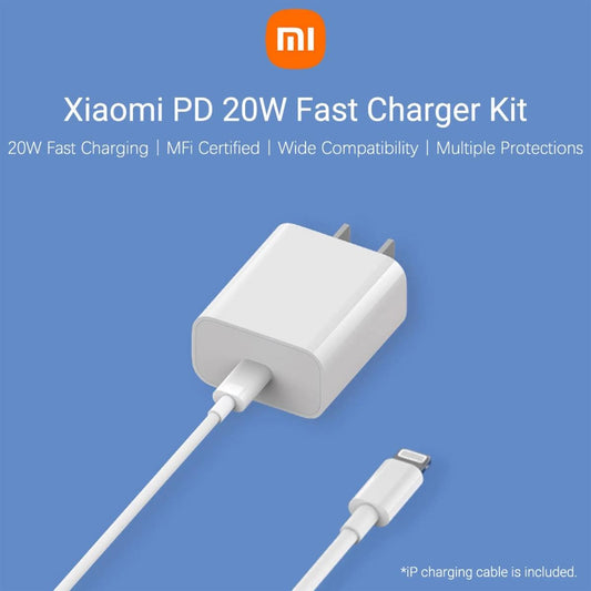 Xiaomi PD 20W Charger Plus Cable For iphone, MFI Certified